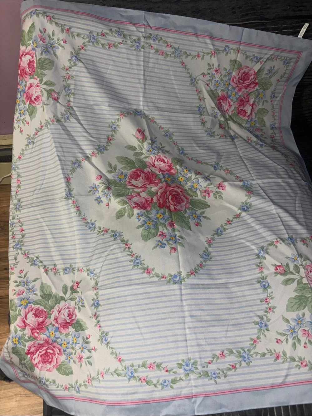 Vintage Avon Floral Rose Print silky scarf
